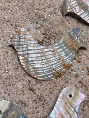 Iridescent Mother of Pearl Bird Pendants / Shell Statement Charms